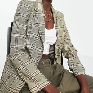 Topshop Plaid Blazer